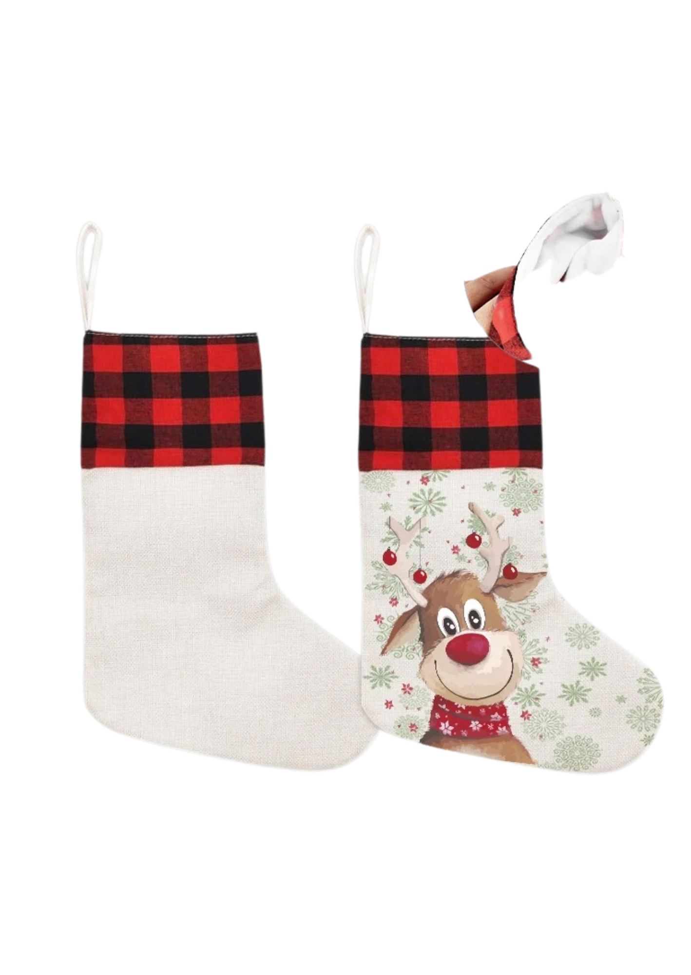 Sublimation Plaid Christmas Stocking