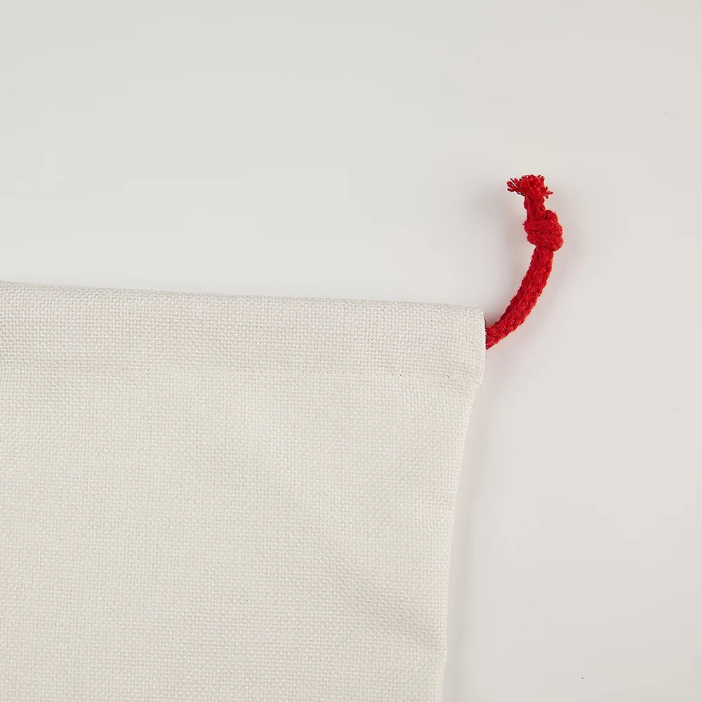 Sublimation Christmas Stocking with Red Drawstring