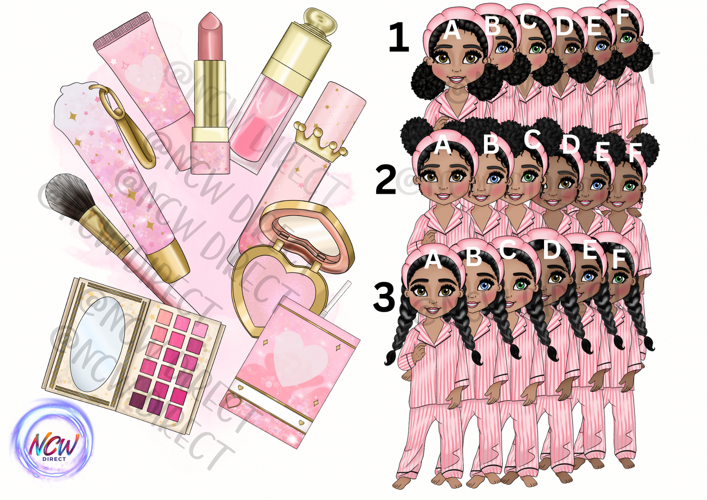 Chocolate Tub Sticker Make up Girl