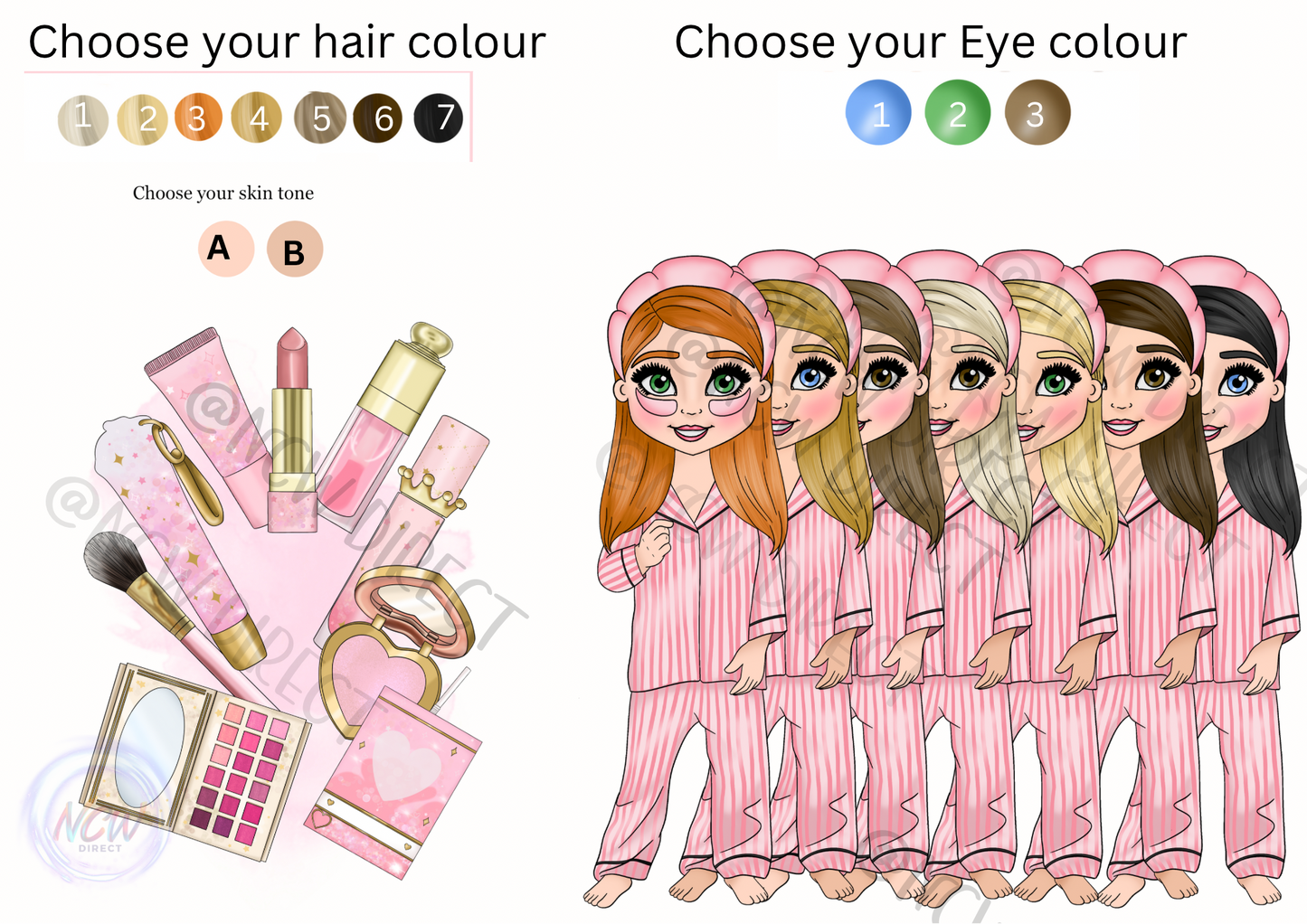 Chocolate Tub Sticker Make up Girl Pink 2