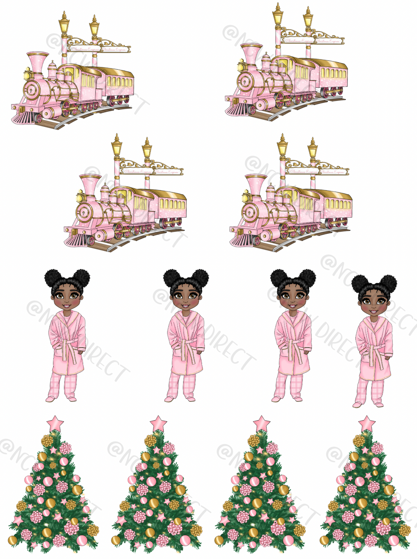 Christmas Express Girl Pink UVDTF