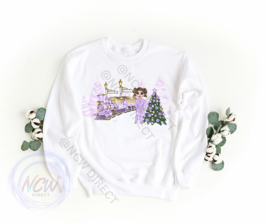 Christmas Express Purple Girl DTF PRINT