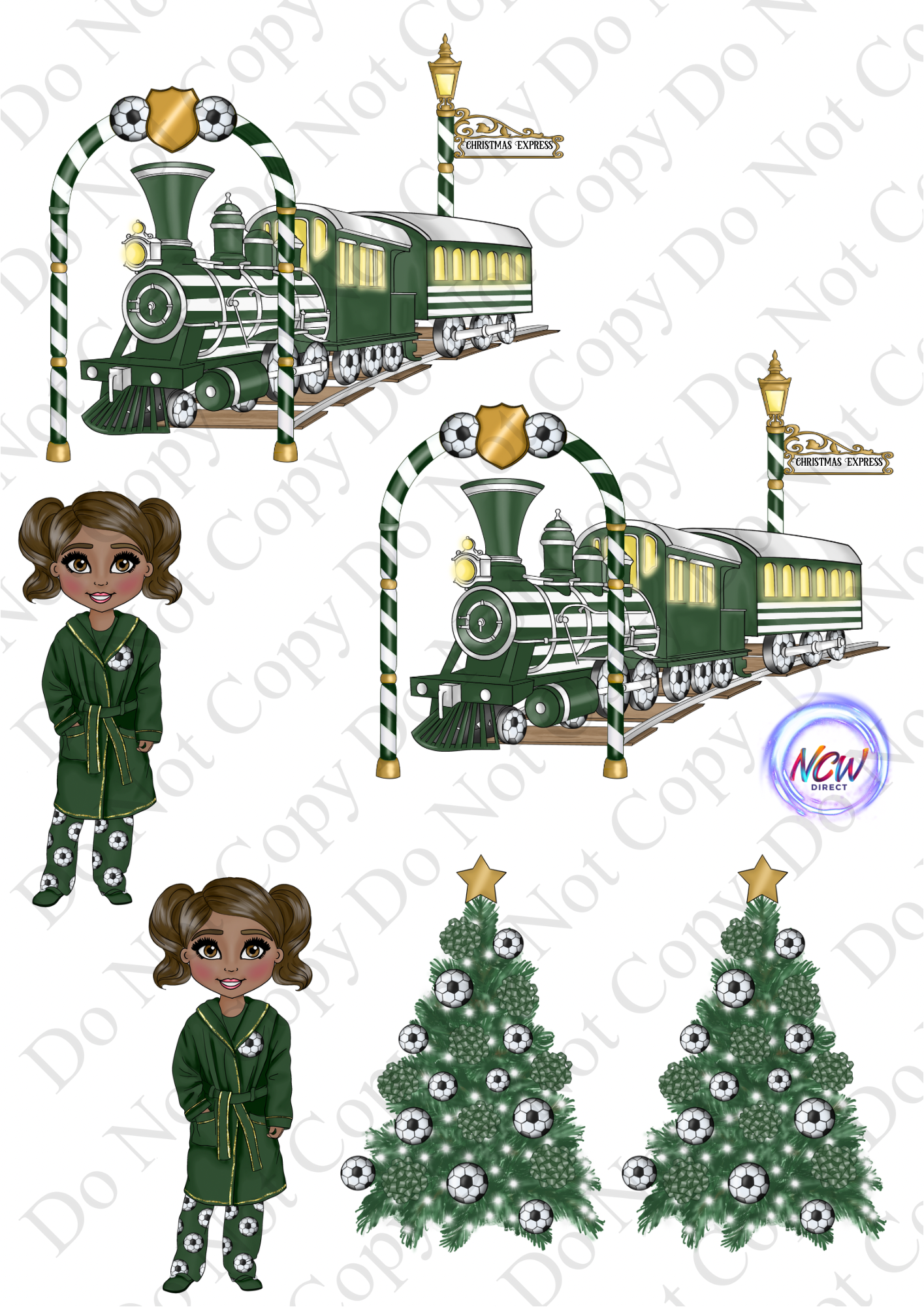 Football Christmas Express Girl  UVDTF