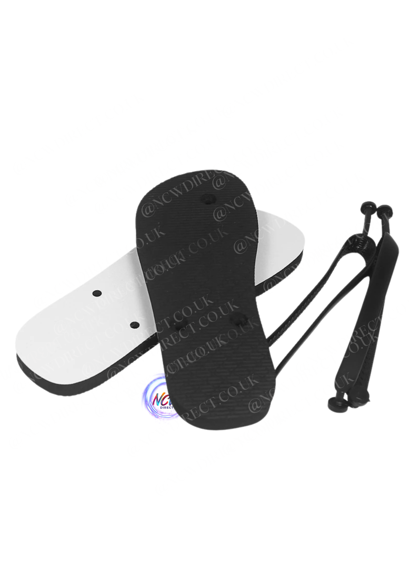 Sublimation Flip Flops with Black Straps (Adult)