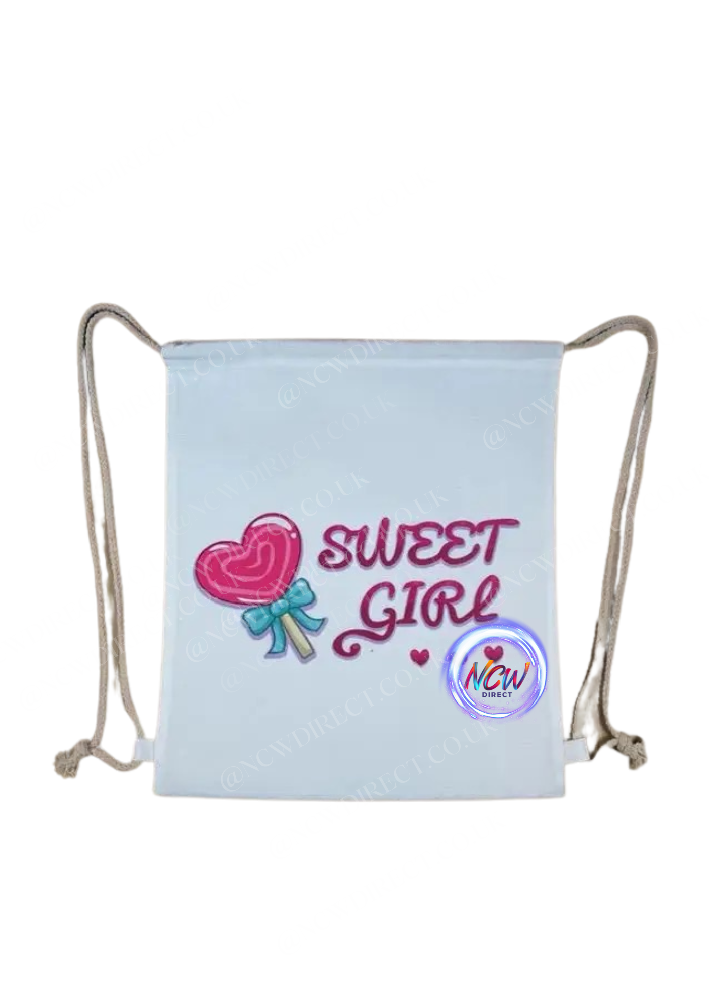 White Canvas Sublimation Draw String Bag