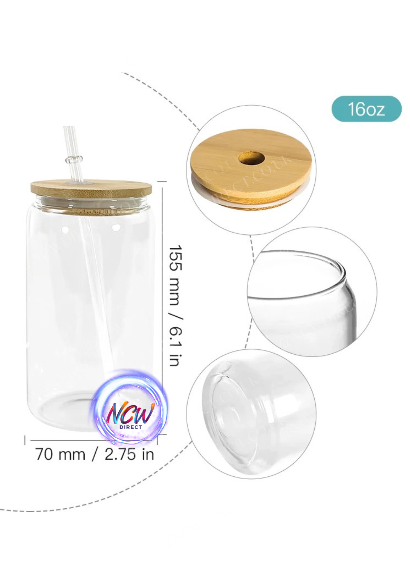Clear sublimation Libby Glass