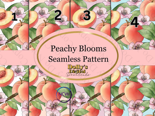 Peach Blooms Seamless Wrapping Paper
