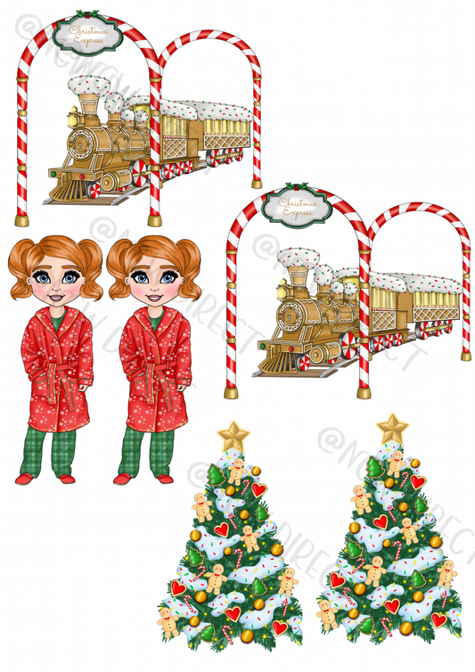 Christmas Express Girl Gingerbread Train UVDTF