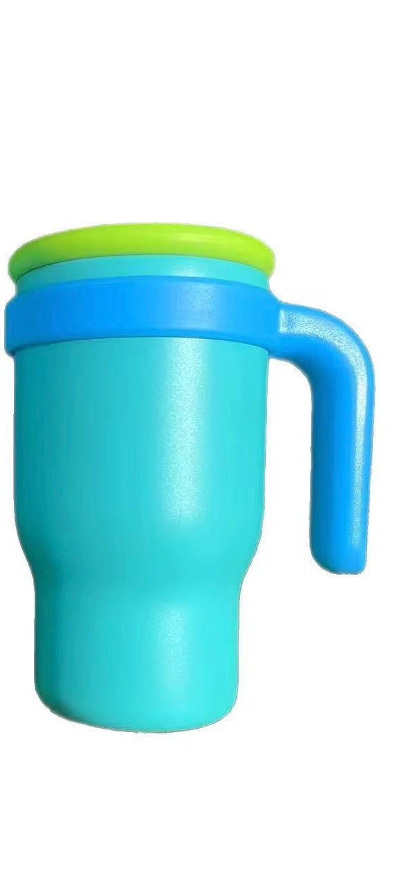 14oz Stainless Steel Kids Tumbler with Handle Powder Coated Water Bottle with Leakproof Lid