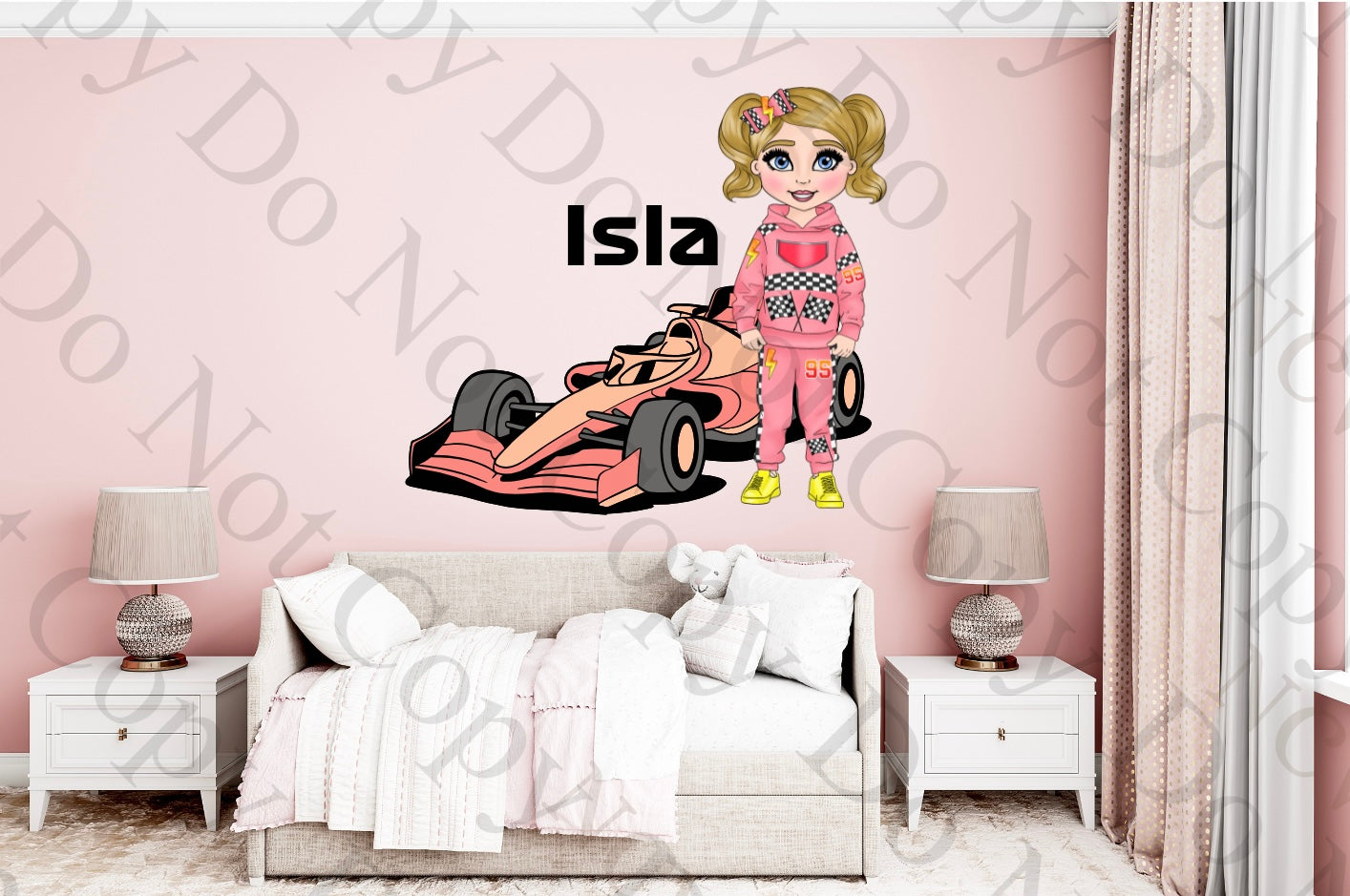 Pink Cars Tracksuit Girl wallpaper