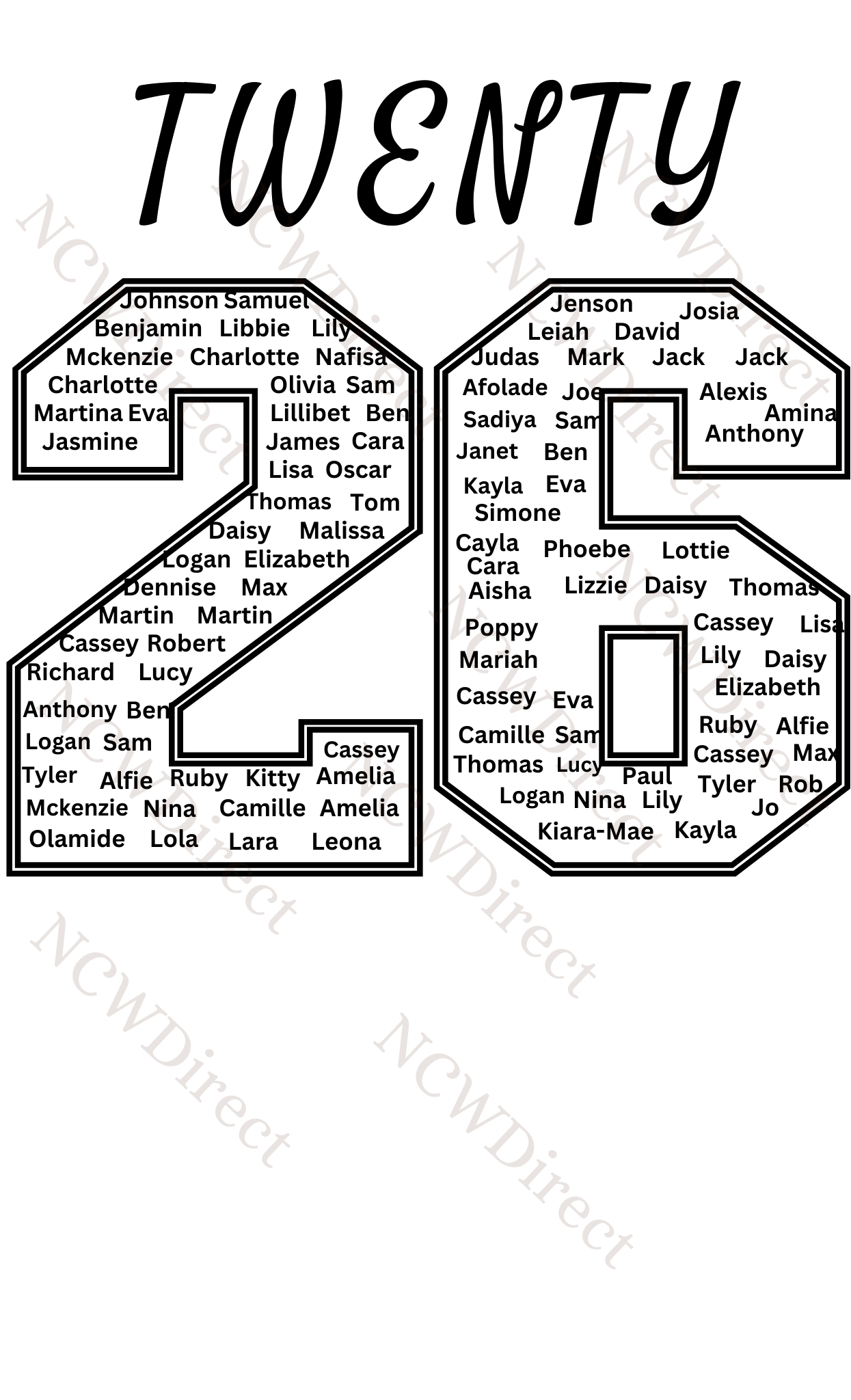 School Leavers DTF Print  WITH NAMES