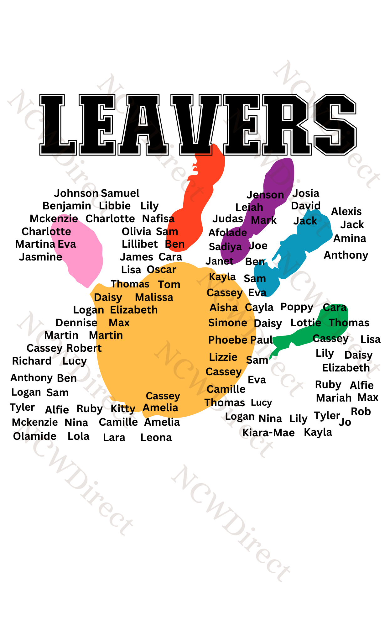 School Leavers DTF Print  WITH NAMES