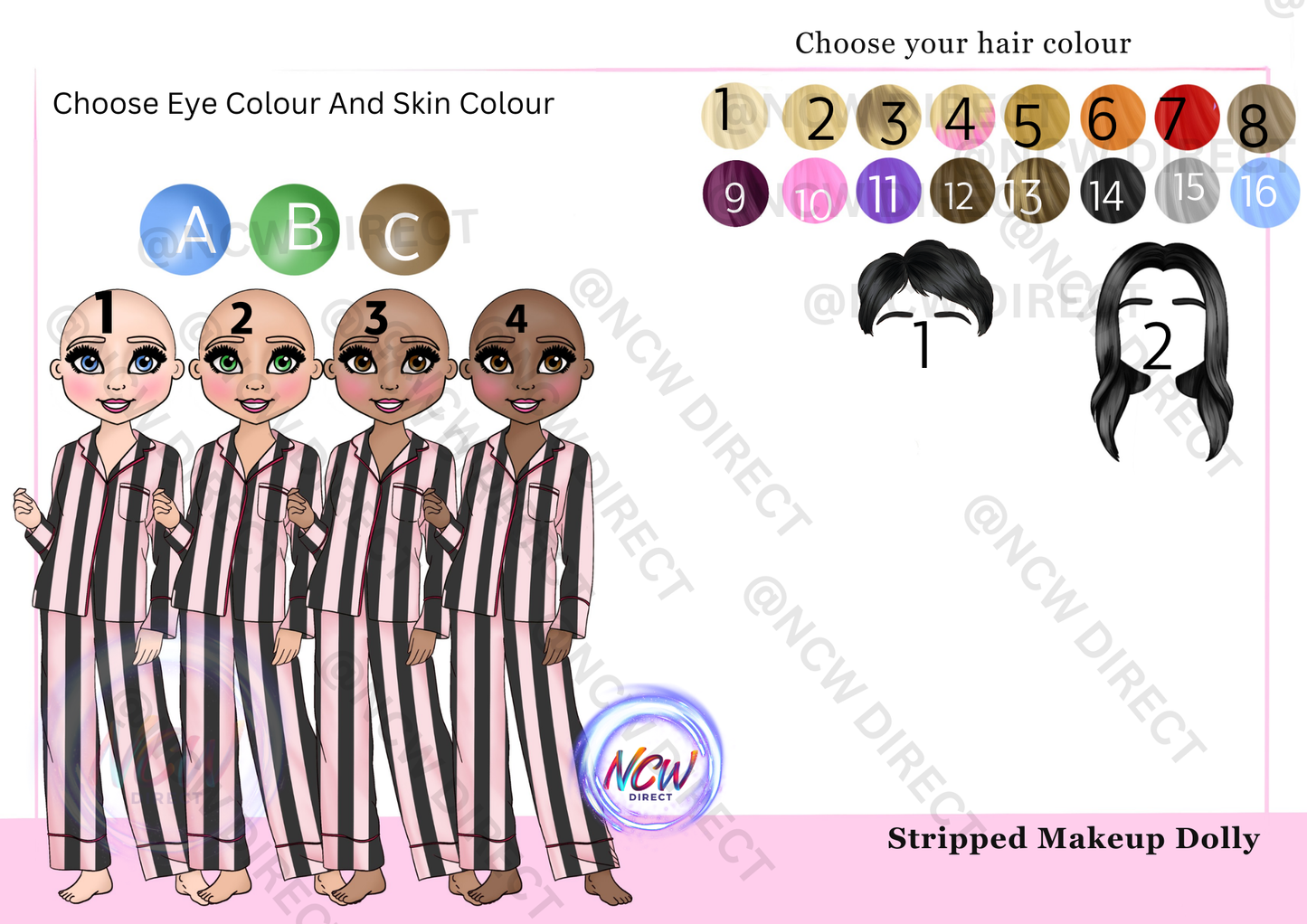 Stripped Makeup Doll UVDTF