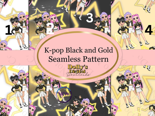 K-pop Black and Gold Wrapping paper