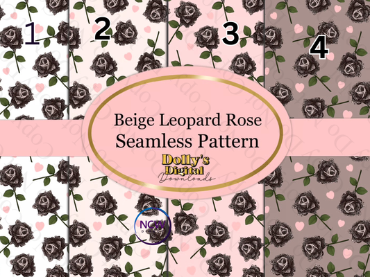 Beige Leopard Rose Wrapping paper