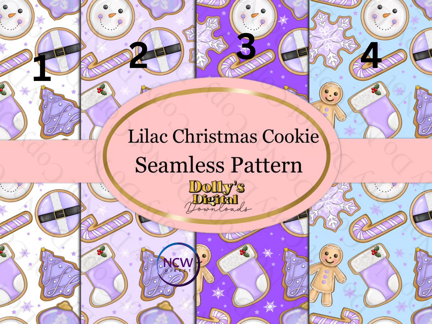 Lilac Christmas Cookie Wrapping paper