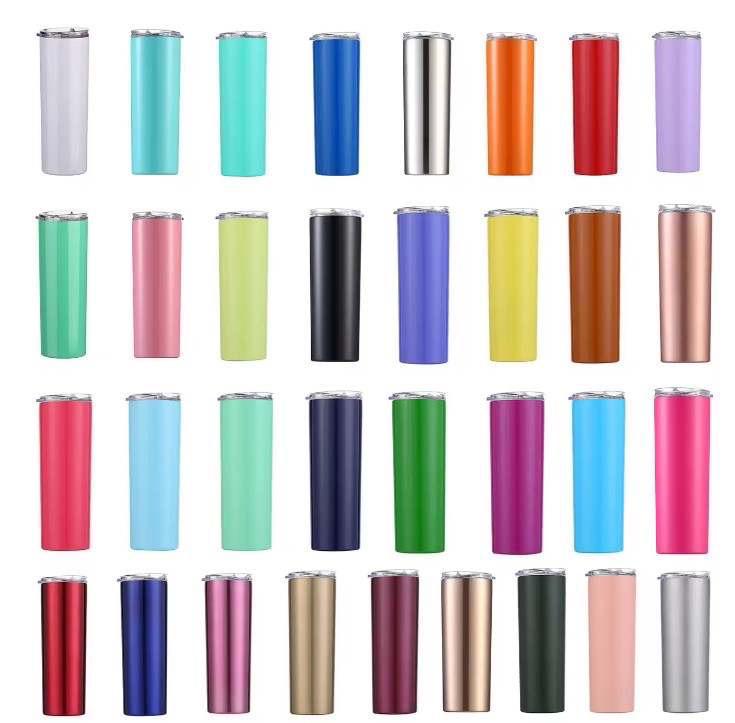 20oz Coloured Stainless Skinny Tumbler