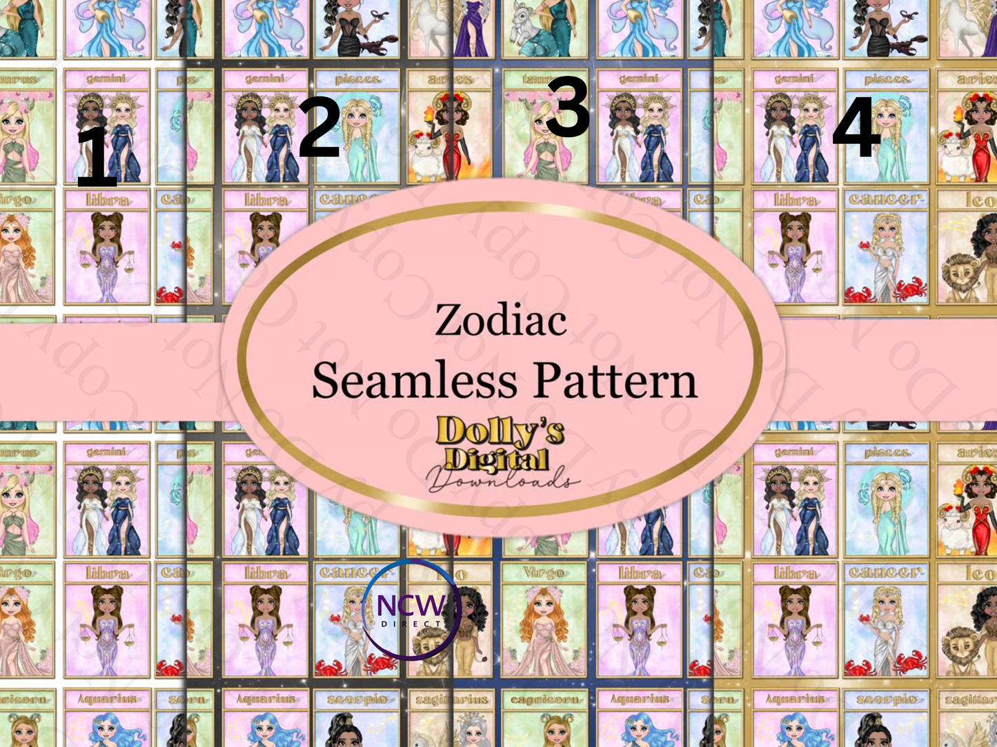 Zodiac Seamless Wrapping Paper