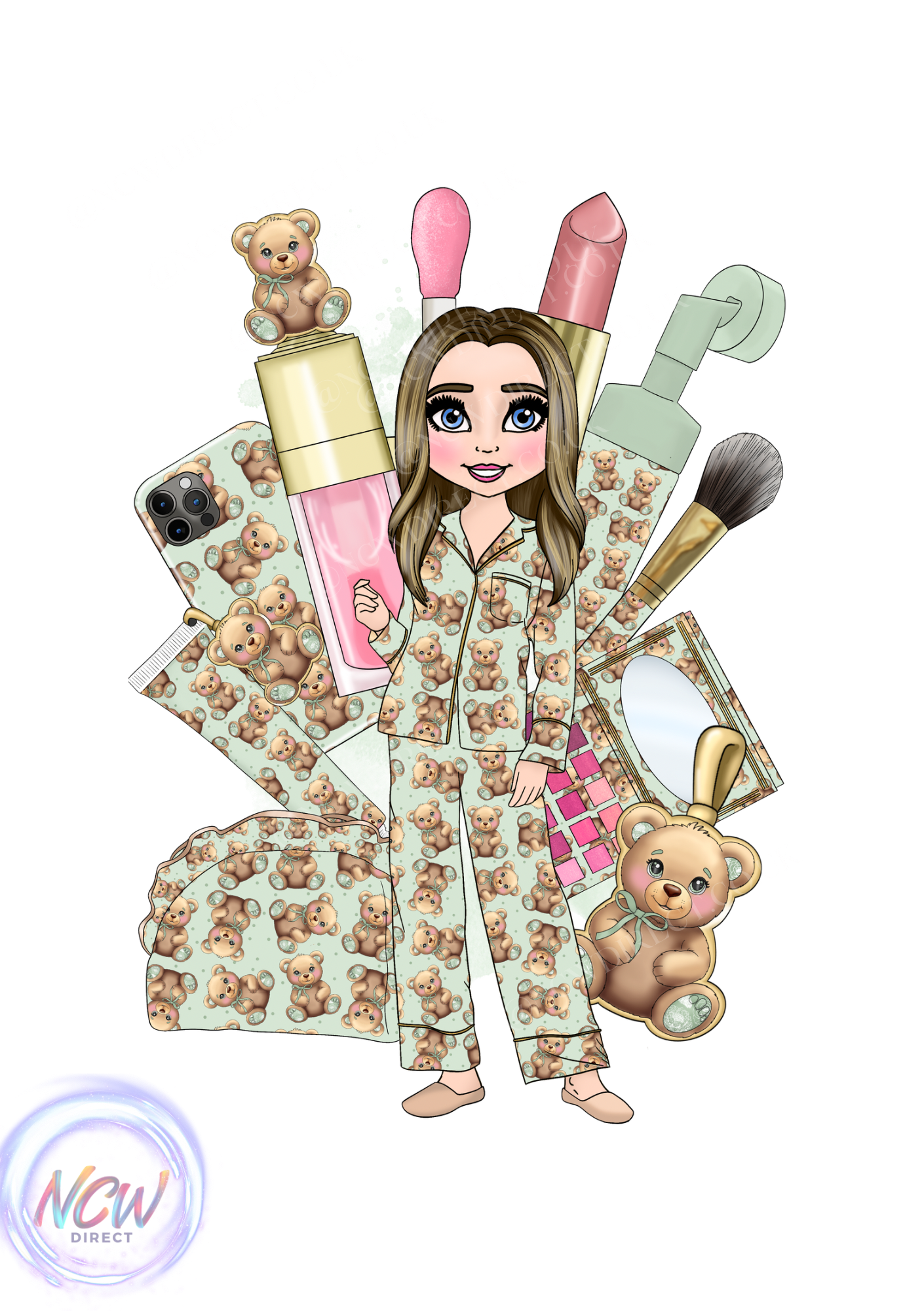 Sage Bear Makeup Doll UVDTF