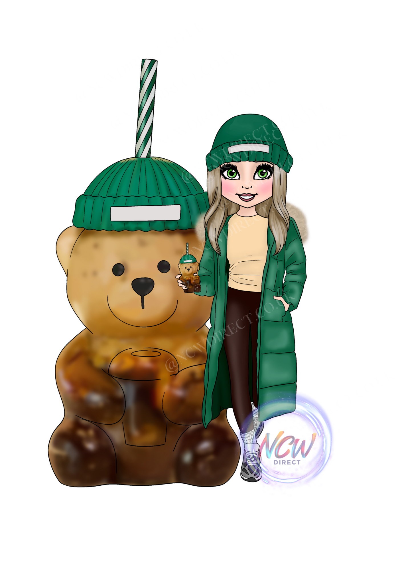 Coffee Bear Doll UVDTF