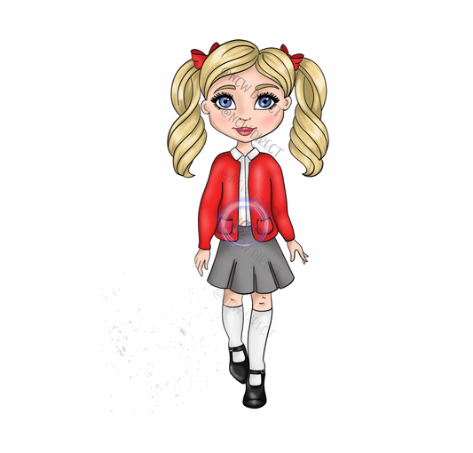 UVDTF School Girl in Red Jumper Sticker