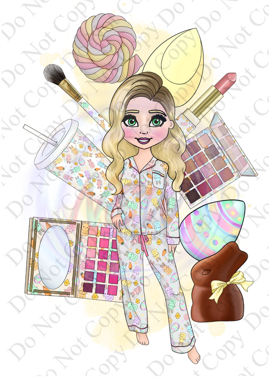 Easter Makeup Doll DTF A3