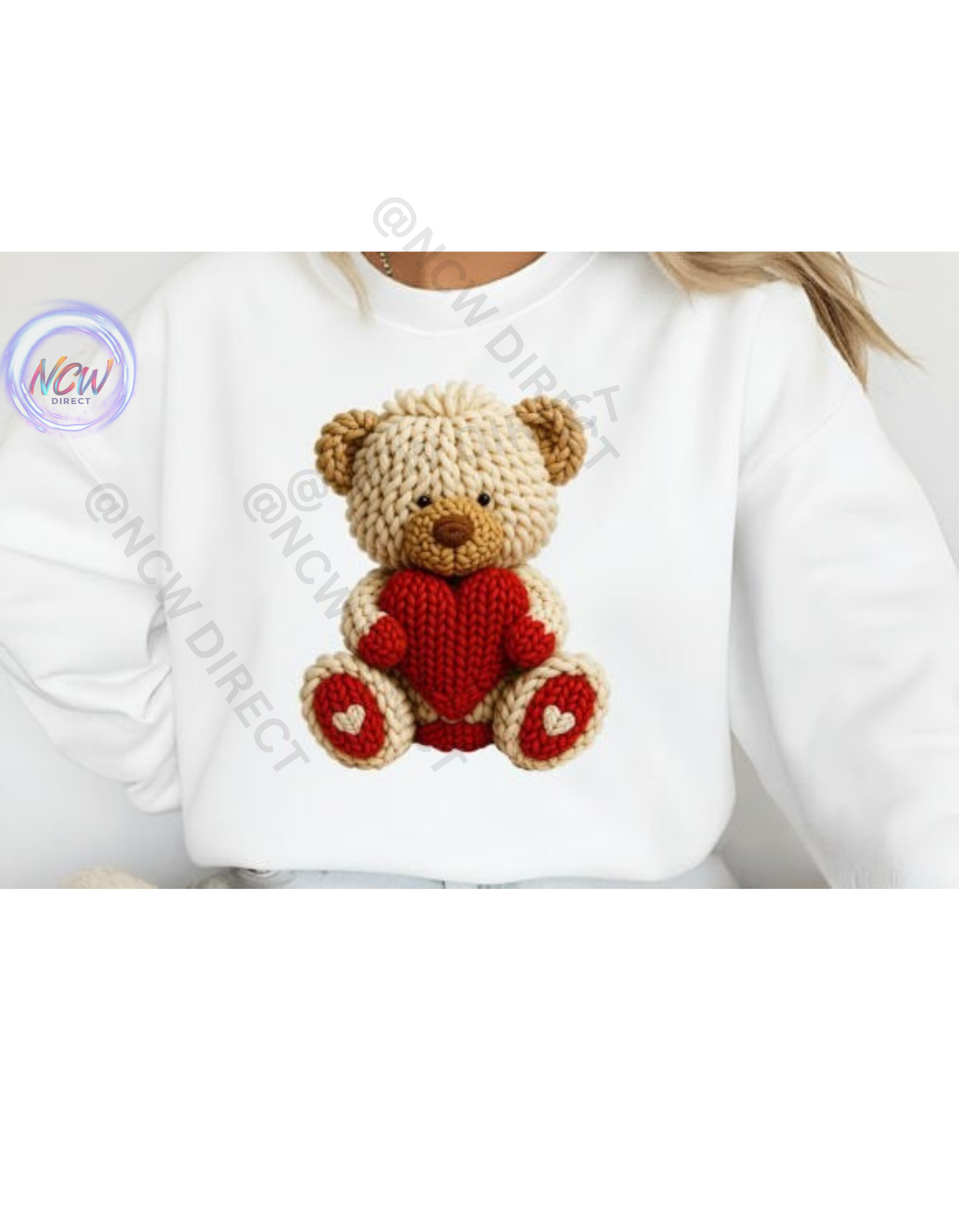 Teddy  Faux Yarn Crochet DTF Print