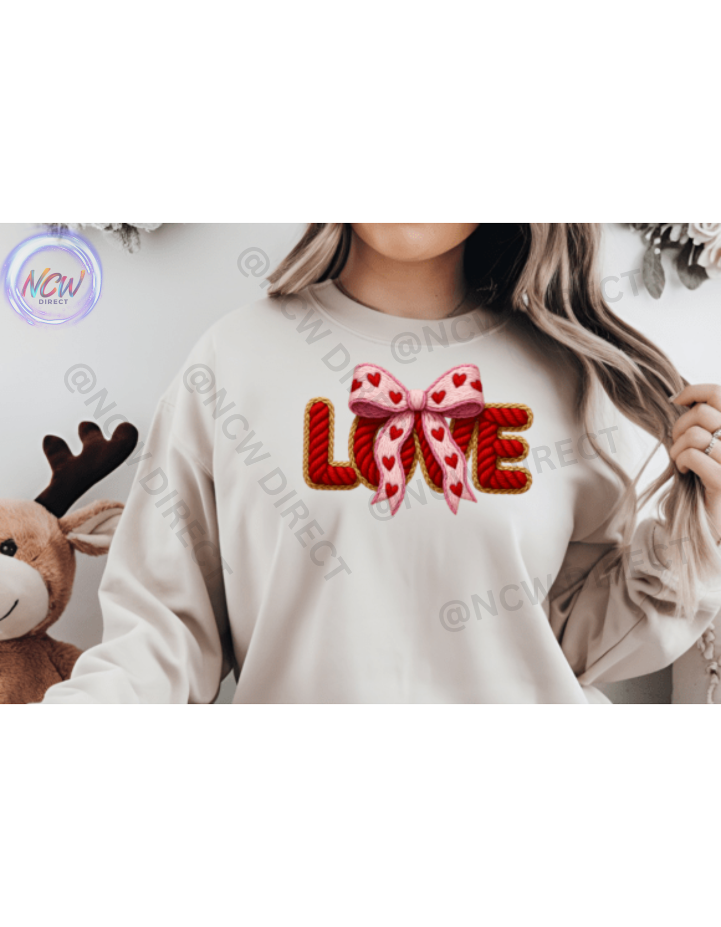 LOVE Faux Yarn Crochet DTF Print