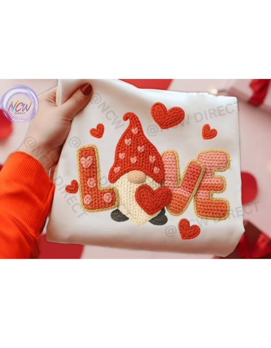 LOVE Faux Yarn Crochet DTF Print