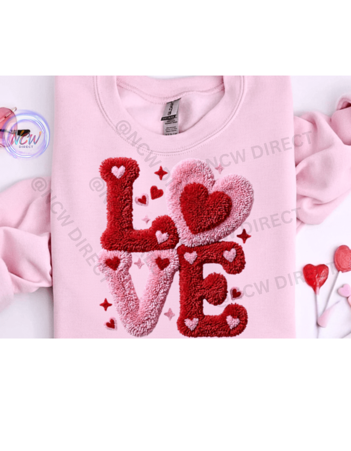 LOVE Faux Yarn Crochet DTF Print