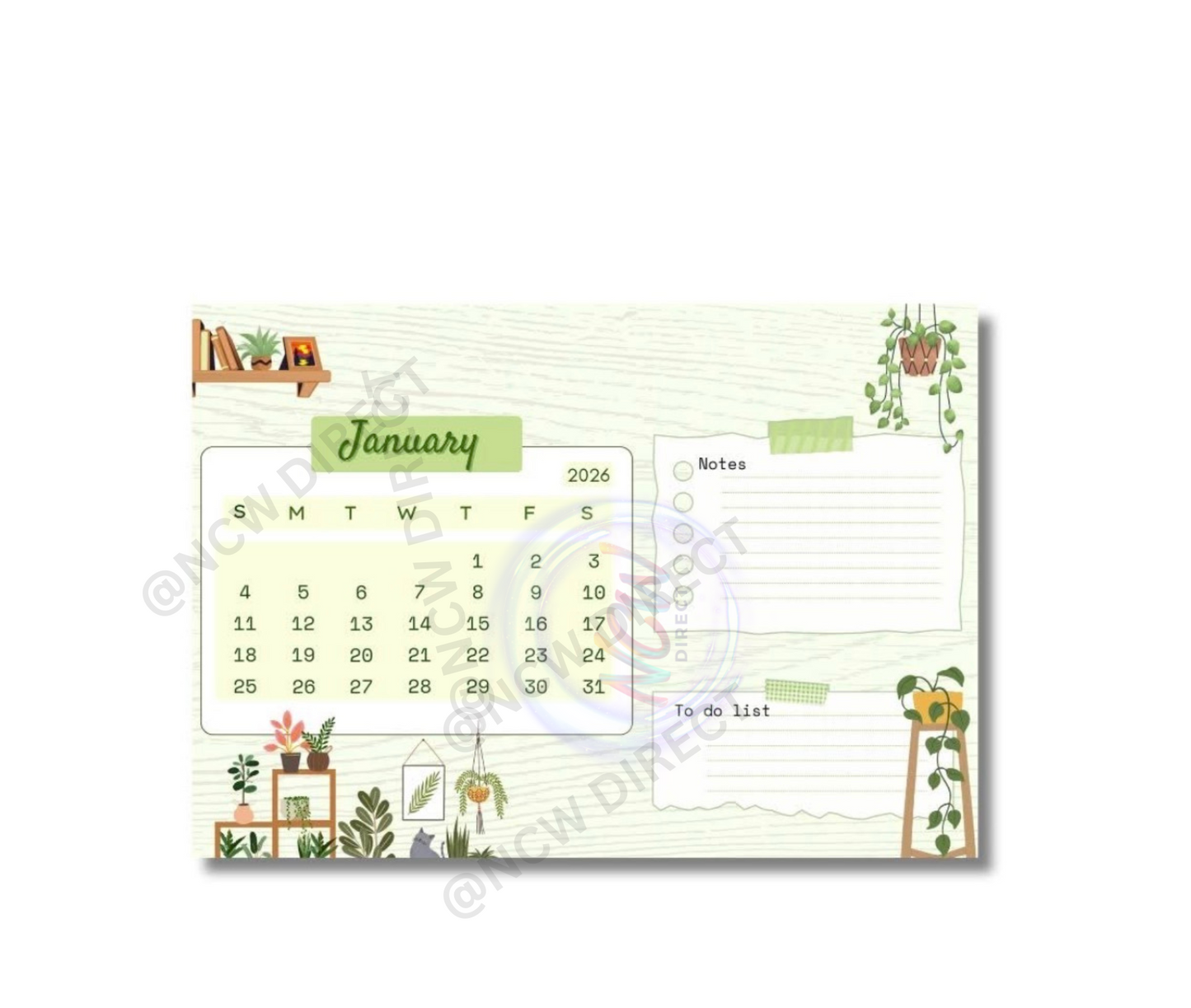 Plant Theme Desktop Calendar PDF File