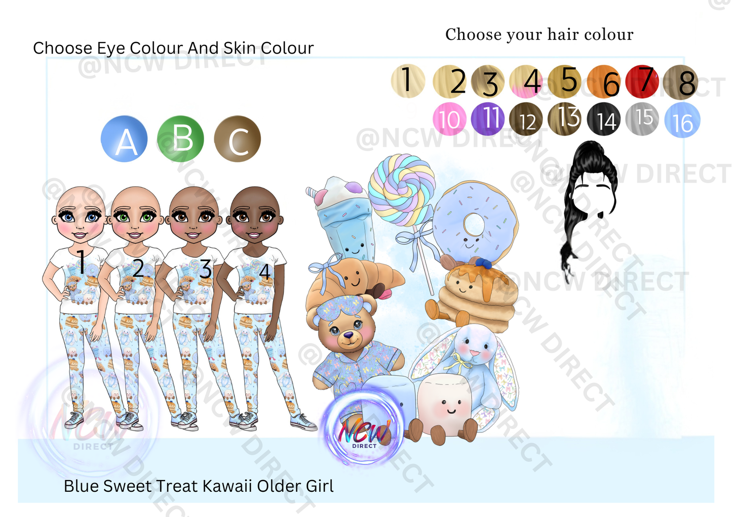 Blue Sweet Treat Kawaii Older Girl