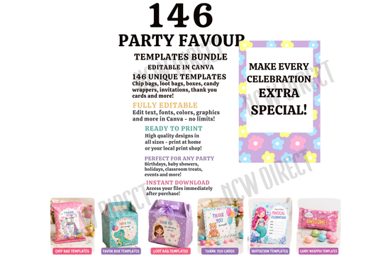 146 PARTY FAVOUR CANVA TEMPLATE
