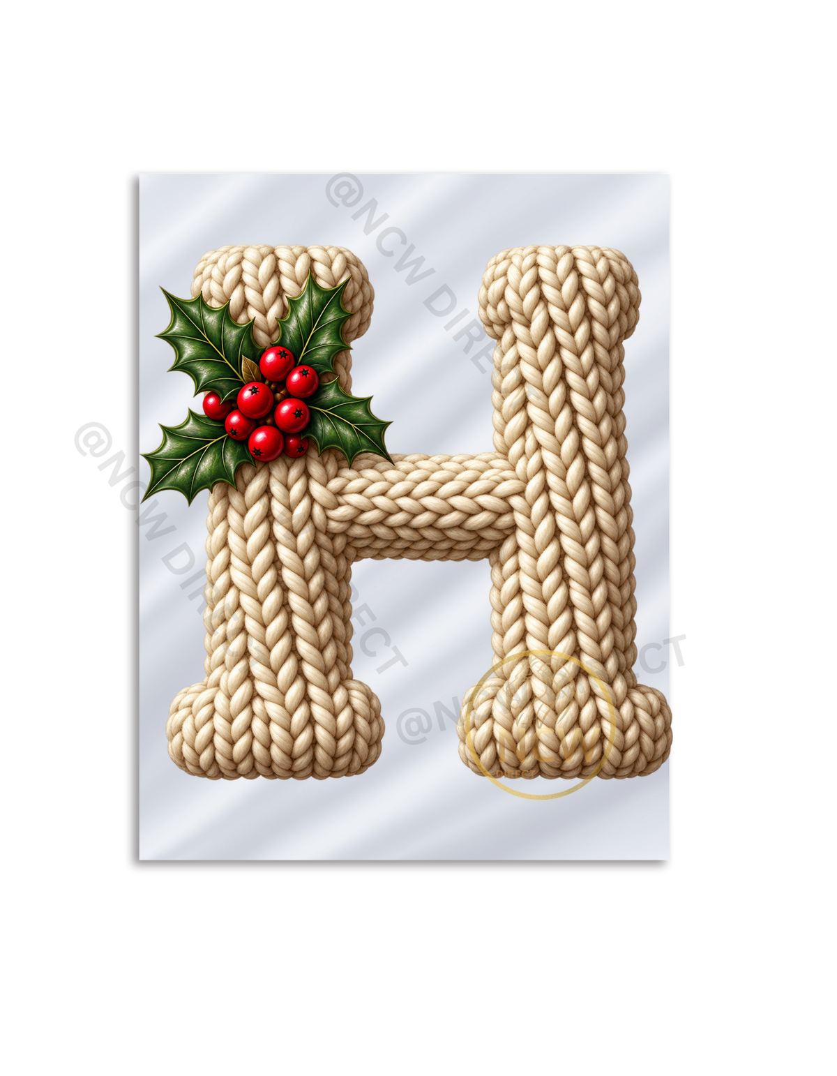 Christmas Knitted Alphabet (CREAM)