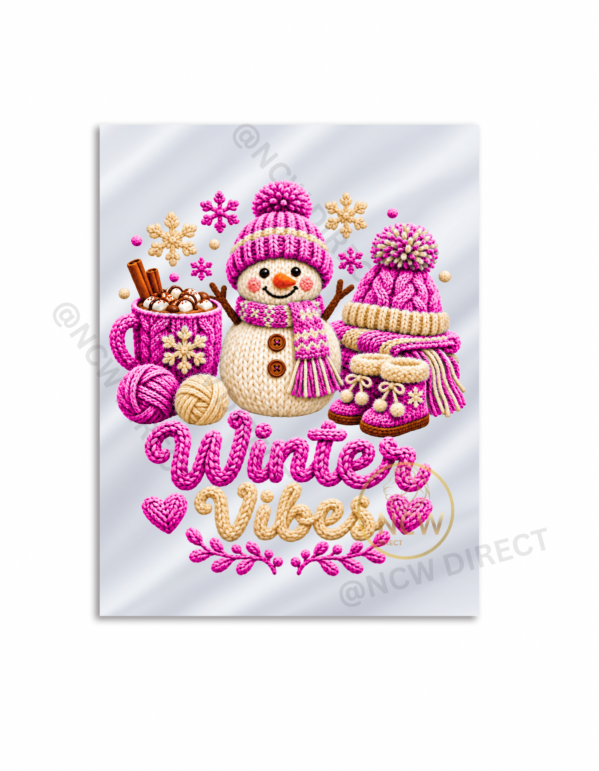 Winter Vibes Yarn Crochet DTF Print