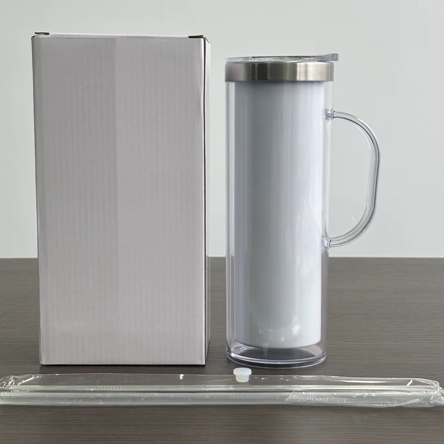 20oz Sublimation snow globe tumbler with handle