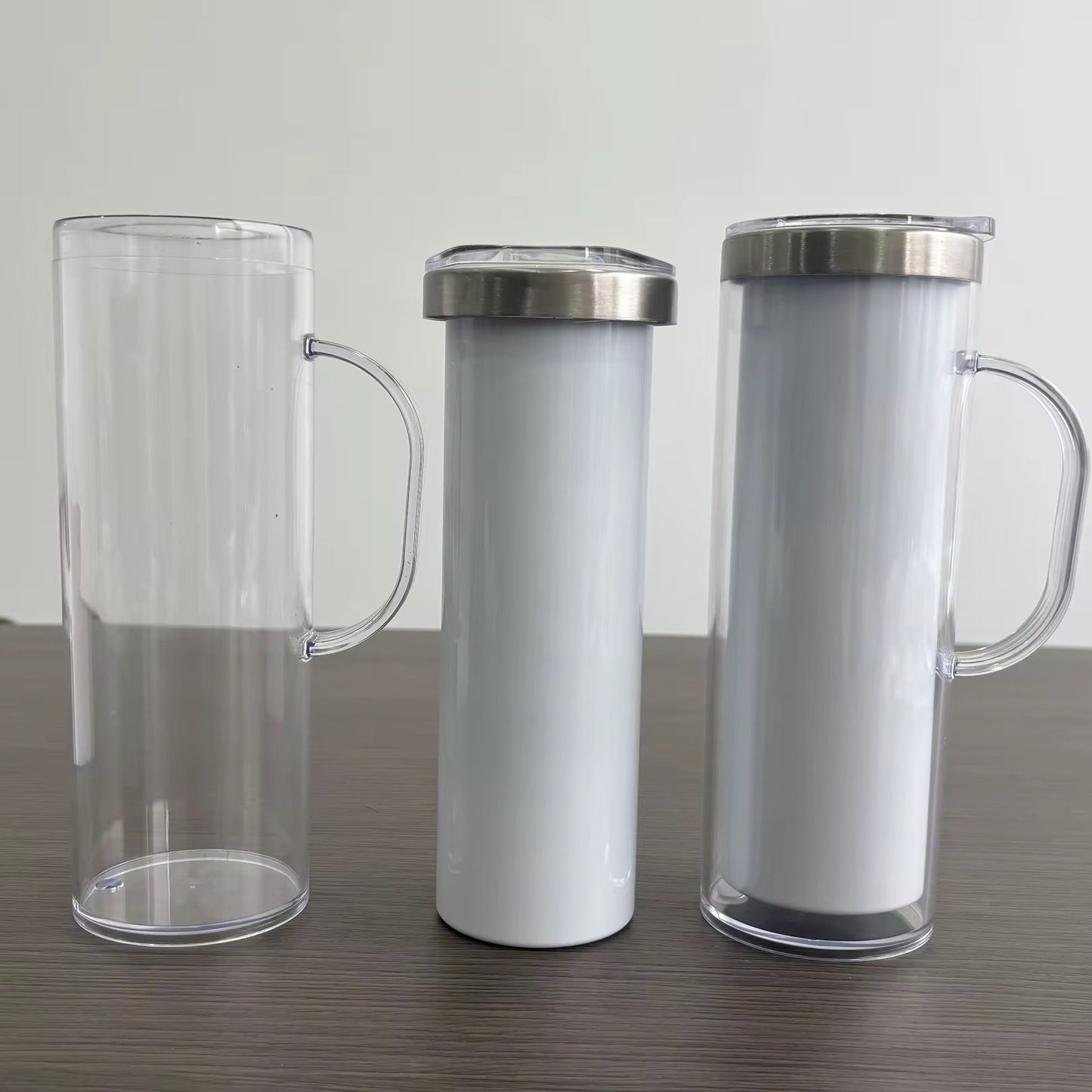 20oz Sublimation snow globe tumbler with handle