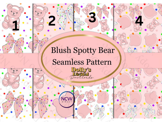 Blush Spotty Bear Wrapping paper