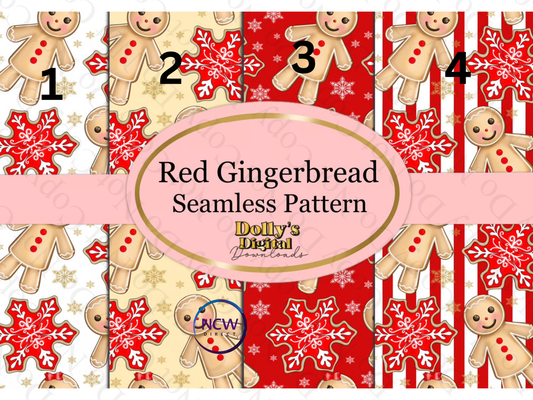 Red Gingerbread Wrapping paper