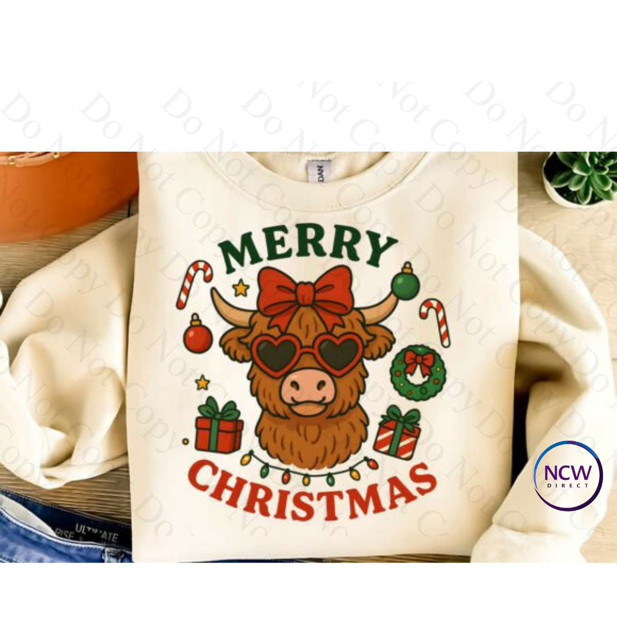 Cow land Merry Christmas DTF