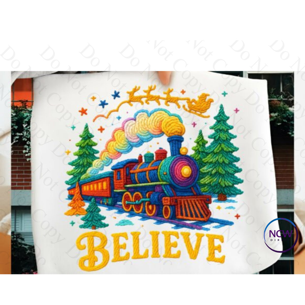 Believe Train Faux Yarn Crochet DTF