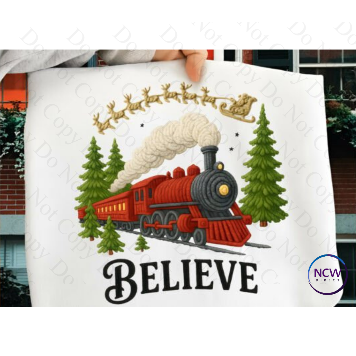 Believe Train Faux Yarn Crochet DTF