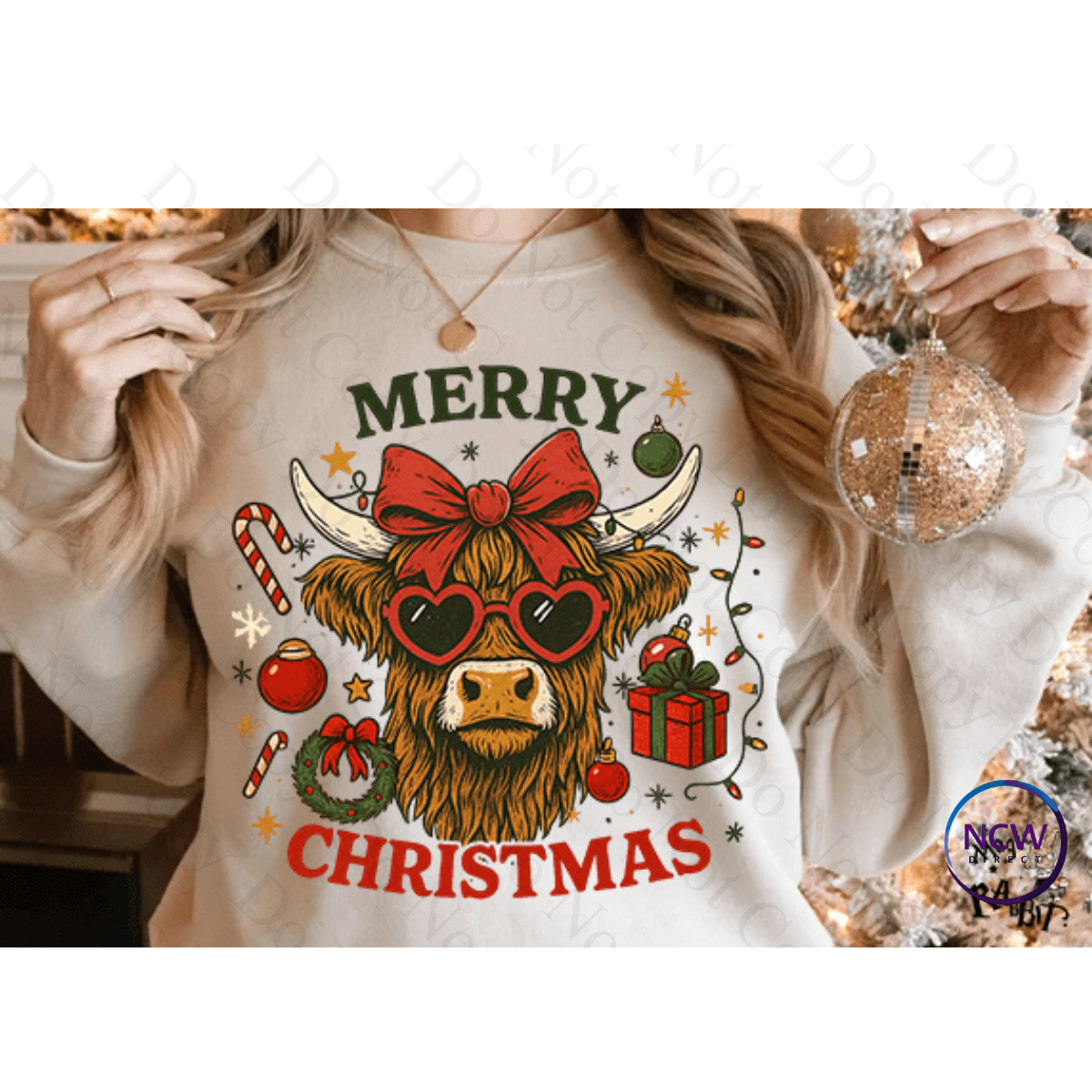 Cow land Merry Christmas DTF