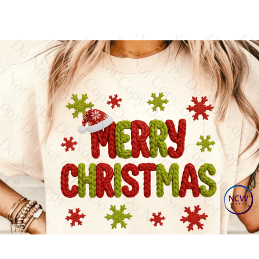 Merry Christmas Faux Yarn
Crochet DTF Print