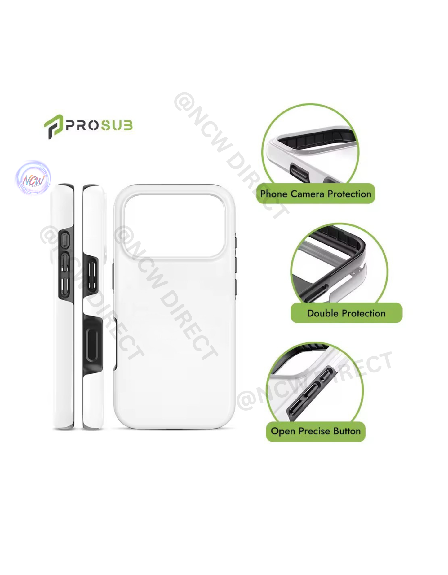 Prosub 3D Coated 2 In 1 Blank Sublimation Case For IPhone