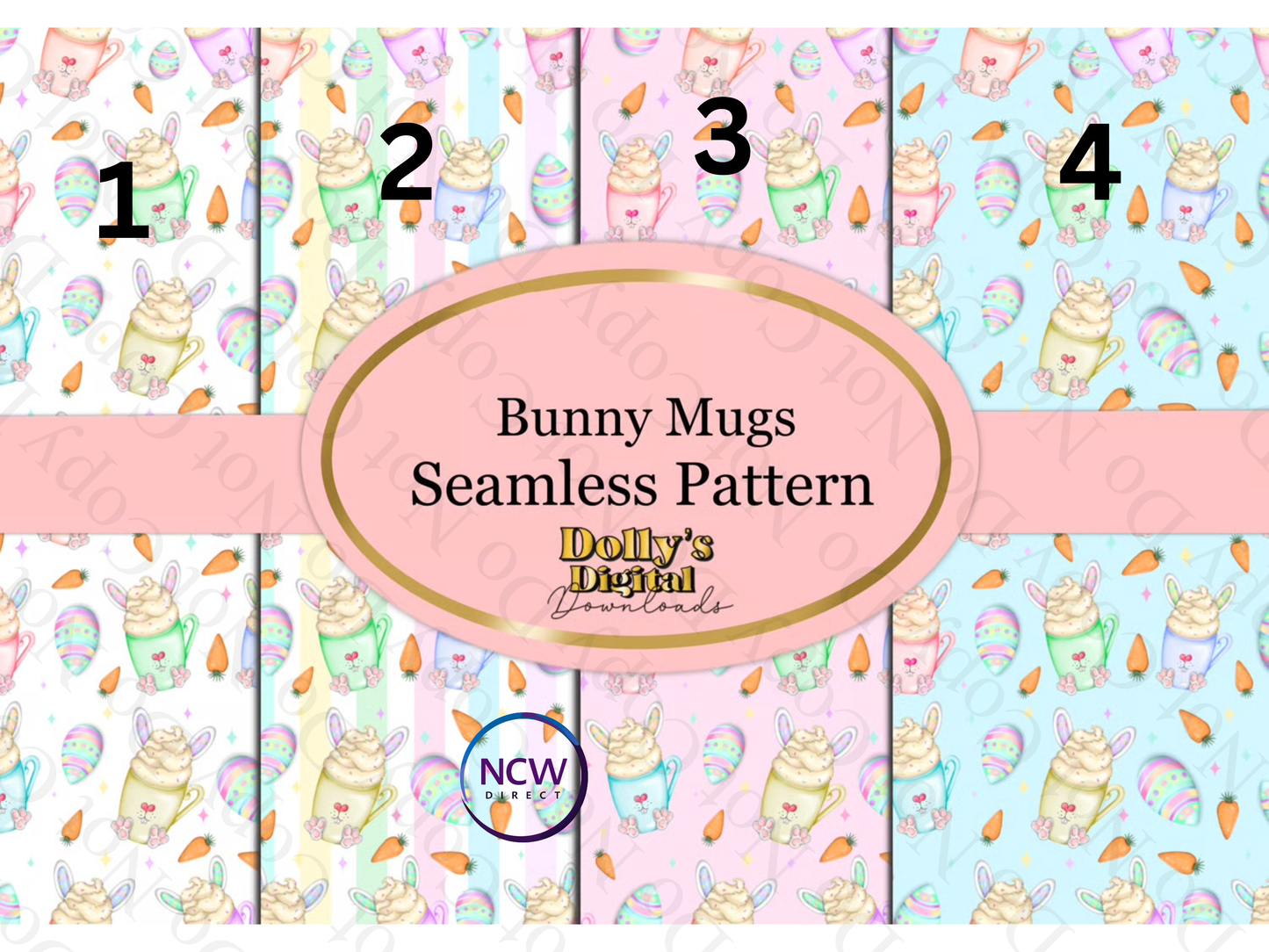 Bunny Mugs wrapping paper