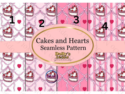 Cakes and Hearts wrapping paper
