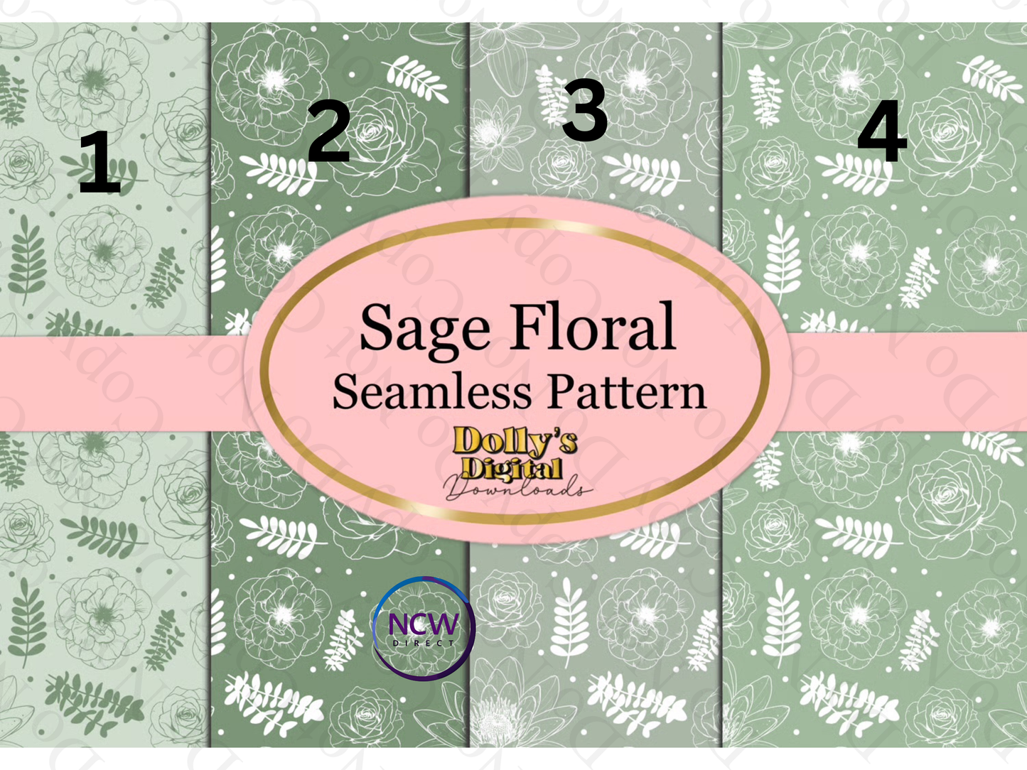 Sage Floral wrapping paper
