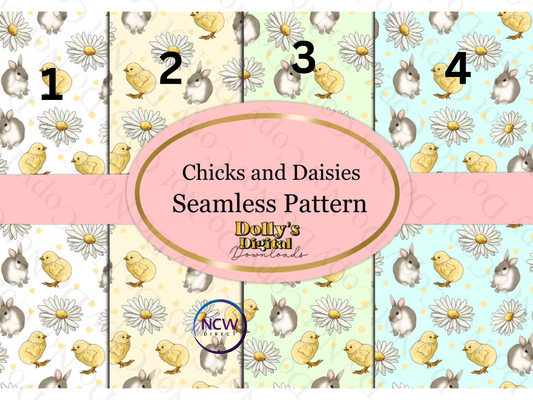 Chicks and  Daisies wrapping paper