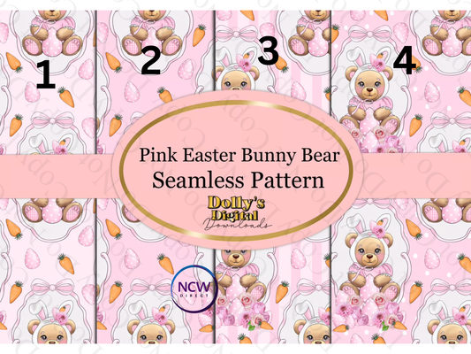 Pink Easter Bunny Bear wrapping paper